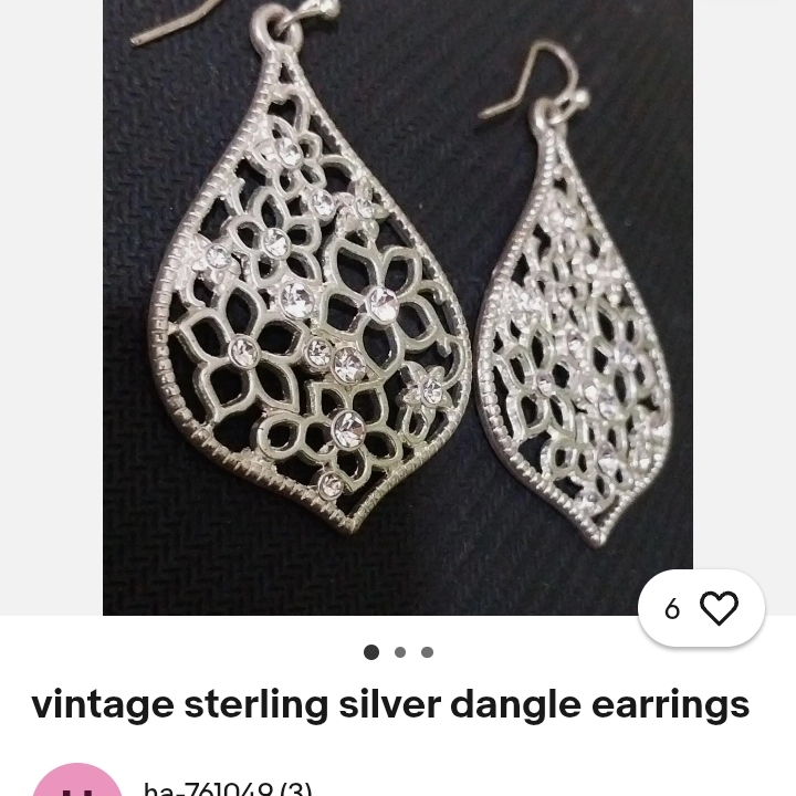 2/$10. Elegant Silver Dangle Earrings
